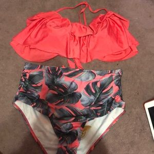 Coral bathing suit